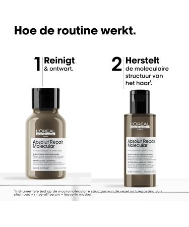 LOr al Professionnel Mini Duo Discovery Set Shampoo And RinseOff Serum Very Damaged Hair Restores Hair Structure With Peptides Bonder and 5 Amino Acids Absolut Repair Molecular 100ml and 75ml - Buy Online on GoSupps.com