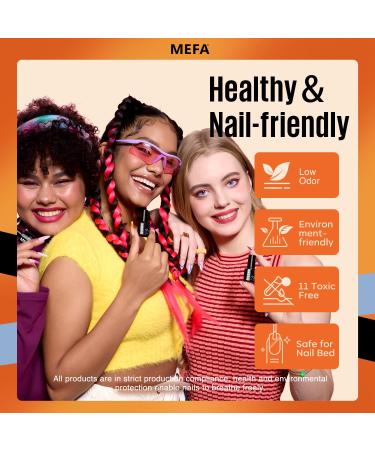 MEFA Fall Gel Nail Polish Set - 12 Colors | Burgundy Red Glitter & Shimmer | Perfect Nail Gift for Women & Girls | DIY Salon at Home - Buy Online on GoSupps.com