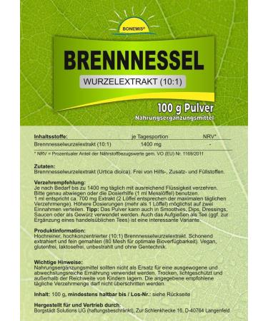 Nettle Root Extract 10:1 | Premium Quality Vegan Powder 100g | Bonemis - Additive Free International Shipping - Buy Online on GoSupps.com