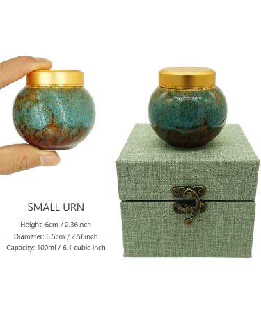 Handmade Ceramic Mini Urn for Human Ashes - Marine Blue Souvenir Urn for Home or Office Decoration - Buy Online on GoSupps.com