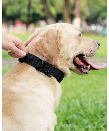 Joytale Tactical Dog Collar for Large Dogs | Durable Handle & QR Code Dog Tag | Best Black Collar for Outdoor Adventures - Buy Online on GoSupps.com