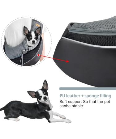 Cuby Pet Sling Carrier for Dogs - Hands-Free Adjustable Shoulder Strap Safety Front Pocket Mesh Bag for Travel & Outdoor - Black L - Buy Online on GoSupps.com