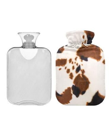 Animal fur black brown texture hot bottle with reference transparent hot water bottle 1L hot water bottle for neck and shoulder pain relief handfoot heat and cold therapy
