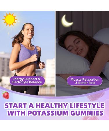 XIAAN Potassium Gummies for Women & Men High Dose 2000mg Potassium Chloride Supplement Gummies for Leg Cramps & Electrolyte Balance Vegan/Sugar-Free/Gluten Free Raspberry Flavor 120 Count - Buy Online on GoSupps.com