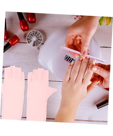 POPETPOP 2 Pairs Sun Gloves Pink Gloves Nail Art Uv Gloves Nail Uv Gloves Protective Gloves for Manicure Gel Nail Lamp Uv Gloves Sun Protection Gloves Summer Nylon Nail Supplies 21x12x0.1cm As Shown1 - Buy Online on GoSupps.com