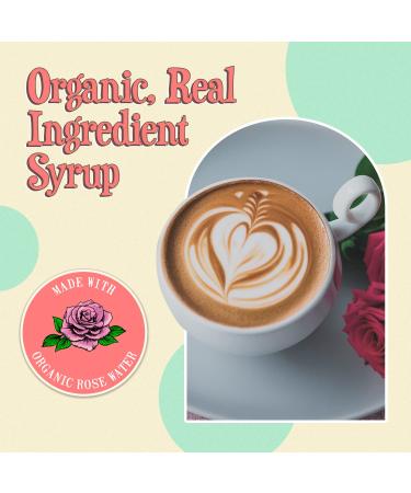Organic Rose Syrup 16.4 oz (464g) - Perfect for Lattes, Tea, Shaved Ice - Vegan, Non-GMO, Gluten-Free - BPA-Free Bottle - Rose Flavor - 16.4oz Bottle - Buy Online on GoSupps.com