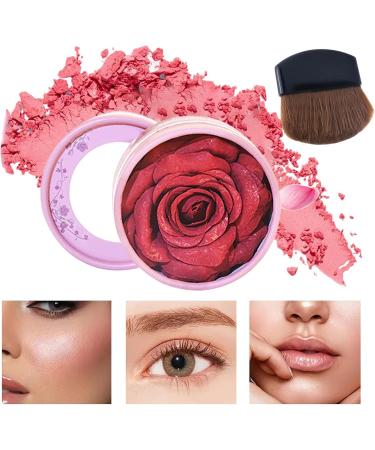 10ml powder blush 3D rose petal design buildable colored powder | Soft makeup product professional blush for business trips travel home outdoors - Buy Online on GoSupps.com