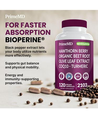 26-in-1 Nitric Oxide Supplement - Heart & Circulation Support with CoQ10, Turmeric, Organic Beet Root, Hawthorn Berry & Garlic - 2103mg per Serving (120ct) 120 Count (Pack of 1) - Buy Online on GoSupps.com