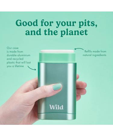 Wild - Natural Refillable Deodorant - Vegan & Eco-Friendly - Aluminum Free - Long Lasting Protection - Natural Ingredients - Starter Kit - Aqua Case Fresh Cotton & Sea Salt Refill - 1.4oz Fresh Cotton & Sea Salt 1.41 Ounce (Pack of 1) - Buy Online on GoSupps.com