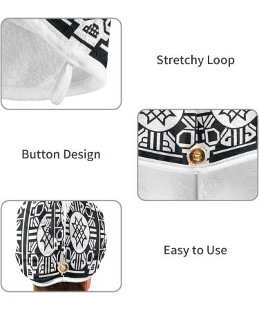 Graffiti Seamless Diagram Hair Towel 2 Pack - Super Absorbent Quick Dry Hair Turbans for Women & Girls - Buy Online on GoSupps.com