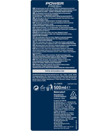 NIVEA Power Fresh Shower Gel 500 ml - Buy Online on GoSupps.com