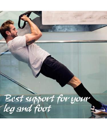 Actinput Compression Stockings for Men & Women - 4 Pairs Colorful Support Socks for Sports Travel & Nursing - Size L-XL Black - Buy Online on GoSupps.com