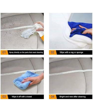 Multipurpose Foam Cleaner Spray Rinse Free Stain Removal Kitchen Grease Cleaner Foam Cleaner for Car and House Lemon Flavor for Kitchen Bathroom Car (2pcs) - Buy Online on GoSupps.com