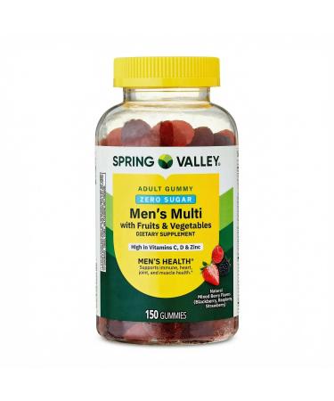 Men Multivitamin Gummies Zero Sugar Adult Multi Vitamin Gummies Men Vitamins C D Zinc 150 Count 75 Day Supply