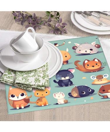 Composite Sponge Microfiber Drying Mat - Cute Animals Design | 18x24 Inch, Foldable & Hangable for Kitchen Draining Rack - Absorbent for Baby Bottles, Coffee Pads - Buy Online on GoSupps.com