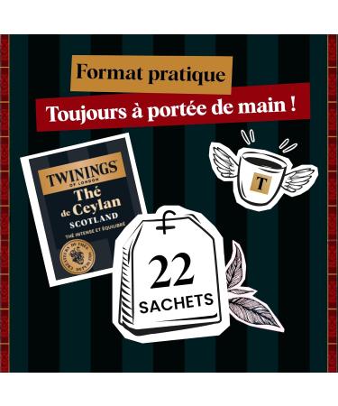 Twinings - Th de Ceylan Scotland - 22 Sachets - D guster Chaud ou Froid (Lot de 3) 22 Sachets (Lot de 3) - Buy Online on GoSupps.com
