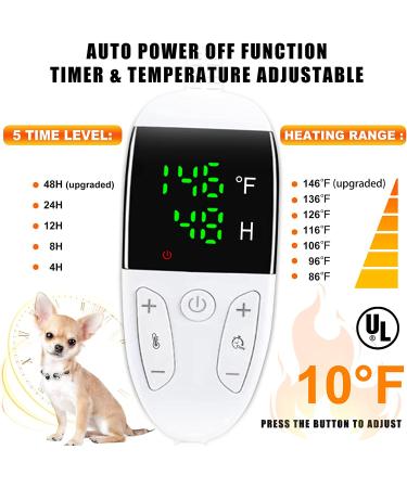 Pet Heating Pad - Adjustable Temperature & Timer, Waterproof Heated Cat Bed - Auto Power Off - Medium 18x18 - Grey - Buy Online on GoSupps.com