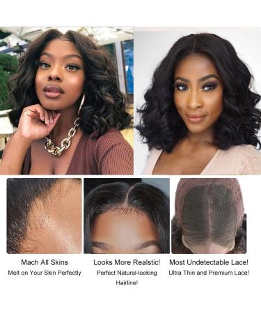 14 Body Wave Lace Front Bob Wig - Brazilian Virgin Human Hair - HD Lace Closure - Pre Plucked - Natural Black Color - 14 Inch (Full & Soft) - Buy Online on GoSupps.com