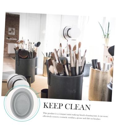 Ipetboom Silicone Cleaning Pad Brush - 1pc Makeup Brush Cleaner Mat | Dual-Sided Scrubber for Effective Cosmetic Brush Cleaning | 14.5x11cm Grey - Buy Online on GoSupps.com