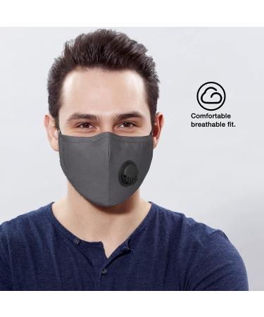 NU R Reusable Face Mask in 5 Layer Washable Durable Protection Mask with Inserted Nose Clip Protection Mask for Daily Use Grey 02 - Buy Online on GoSupps.com