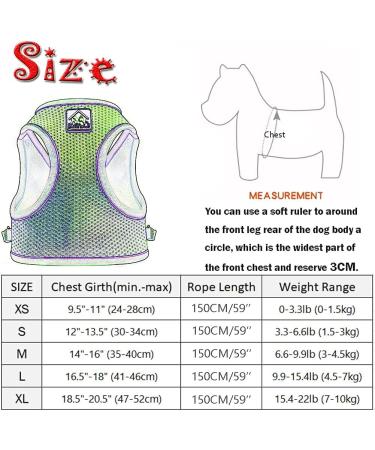 Femax Soft Mesh Dog Harness & Leash for Small Medium Dogs & Cats - Adjustable No Pull Vest Reflective Breakable Purple (Chest 41-46cm) - Buy Online on GoSupps.com
