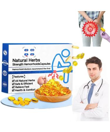 APAAZO Heca Natural Herbal Strength Hemorrhoid Capsules Natural Hemorrhoid Relief Capsules Hemorrhoid Suppository Treatment for Swelling Relieve Itching 1pcs