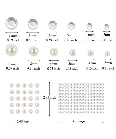 1980 Pcs Self Adhesive Rhinestones and Pearls for Makeup - Clear Rhinestones Stickers and Pearl Gems Jewels for DIY - Buy Online on GoSupps.com