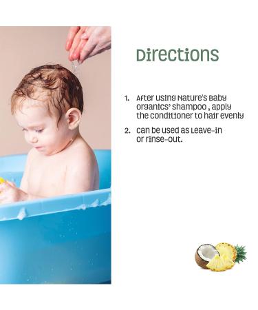 Nature's Baby Conditioner & Detangler - Tear-Free Sulfate-Free Coconut Pineapple for Sensitive Skin - 16 oz - International Shipping Available - Buy Online on GoSupps.com