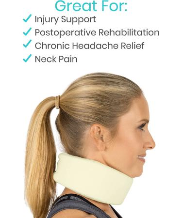 Morsa UK Foam Cervical Collar - Soft Neck Support for Pain Relief - Medical Grade Disc Hernia Osteoarthritis Brace - White (M) - Sleep Friendly - Buy Online on GoSupps.com