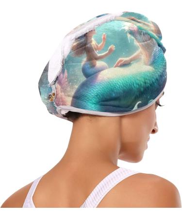 Super Absorbent Mermaid Hair Towels 2 Pack | Quick Dry Turbans for Women & Girls - Buy Online on GoSupps.com