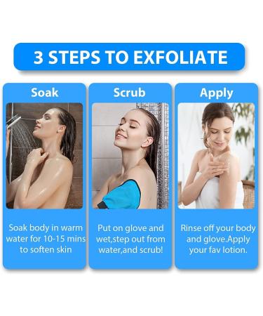 Yiclick Korean Peeling Gloves - Exfoliating Body Scrub Glove for Men & Women | Dead Skin Remover | Blue - Buy Online on GoSupps.com