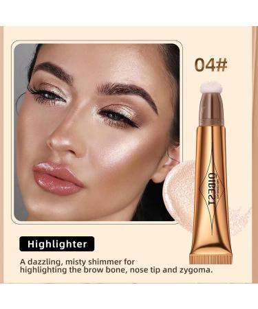 MEICOLY Liquid Highlighter Wand - Lightweight Pearl White Cream Illuminator with Cushion Applicator for Radiant Makeup - Buy Online on GoSupps.com