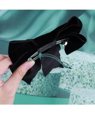 Inilbran Vintage Satin Bow Hair Barrettes Long Tassel Bow Hair Clips Winter Velvet Ribbon Bow Hair Clip Barrette French Bowknot Hairclip Decorative Hair Accessories for Women and Girls Headdress Black - Buy Online on GoSupps.com