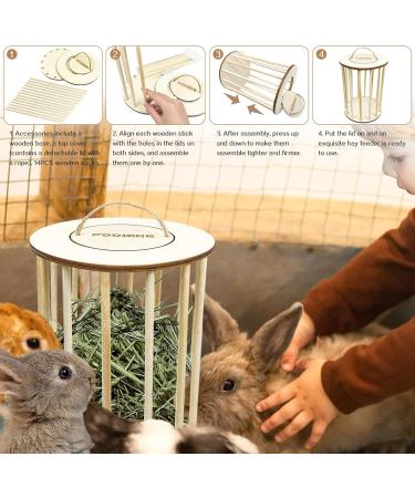 Upgraded Wooden Hay Feeder Rack for Rabbits ToyaJeco Less Wasted Small Animal Food Feeding Rack Standing Pet-self Feeding Food Manger Hay Holder for Guinea Pigs Bunny Chinchilla Hamster - Buy Online on GoSupps.com