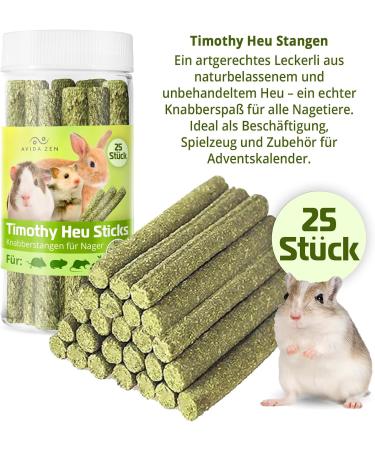 Timothy Hay Sticks | 25 Natural Treats for Rabbits Guinea Pigs Hamsters & Chinchillas - Healthy Chew Toys - Buy Online on GoSupps.com