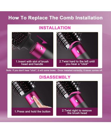4-in-1 Hair Dryer Brush Kit with Negative Ionic Technology - Volumizer & Styler for Straightening, Curling, and Styling - Includes 4 Detachable Brush Heads - Buy Online on GoSupps.com