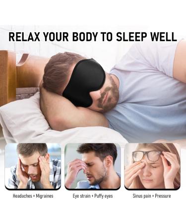 3D Contoured Eye Mask for Sleeping | No Pressure Adjustable Strap Lightweight & Breathable Black Sleep Mask for Travel & Home - Buy Online on GoSupps.com
