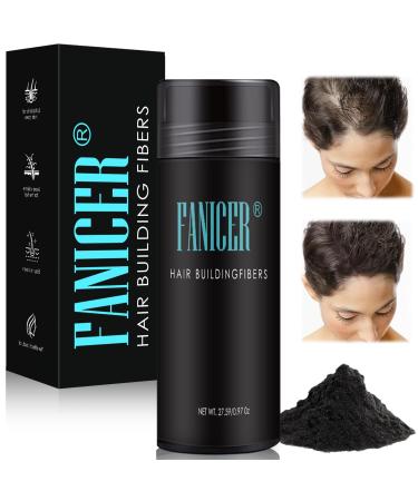 27.5 grams of Hair Fiber Powder Hair Fibers Fill In Fine and Thinning Hair Instantly Conceal Thicken Thinning Balding Hair Areas in Seconds Hair Fibers for Thinning Hair for Women & Men (Black)