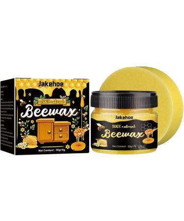Natural Beeswax Cleaner - 80g Traditional Seasoning Beeswax Furniture Conditioner Furniture Cleaner and Polish with 1 Sponge Wood Scratch Repair Wax for Wood Doors Tables Cabinets Hixip - Buy Online on GoSupps.com