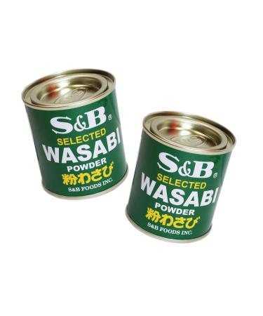S&B Lot de 2 paquets de poudre Wasabi japonaise naturelle et sans additifs artificiels OG ASIA 60 g