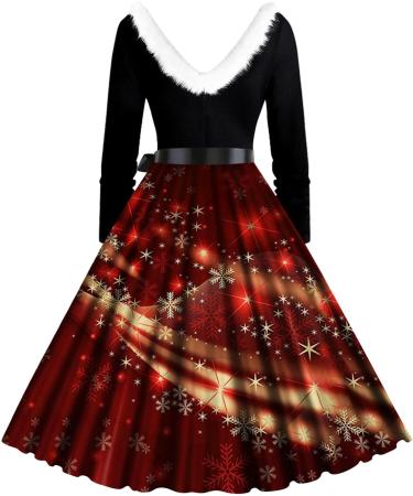 Sexy Christmas Sweater Dress - Long Arm Party Dress with Pocket & Moose Print - Buy Online on GoSupps.com