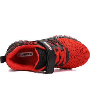 KUBUA Kids Sneakers for Boys Girls | Lightweight Breathable Sport Shoes | Red - Size 1 Big Kid - Buy Online on GoSupps.com