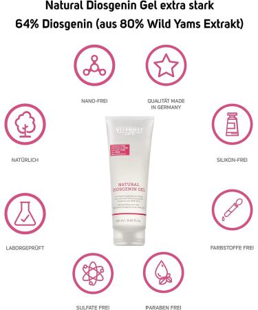 Extra Strength Natural Diosgenin Gel - 64% Diosgenin (from 80% Wild Yam Extract) - Moisturizer with Hormone-Induced Skin Problems with Micronized Natural Diosgenin from Wild Yam - Buy Online on GoSupps.com