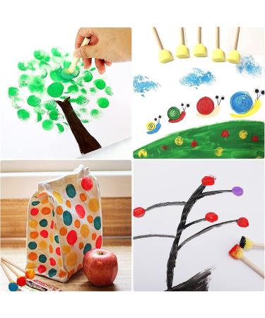 40 Pieces Round Paint Foam Sponge Brush Set Sponge Paint Brush Paint Tools for Kids Wooden Handle Foam Brushes Stencil Sponge Foam Paint Brush for Kids DIY Painting Arts and Crafts Yellow - Buy Online on GoSupps.com
