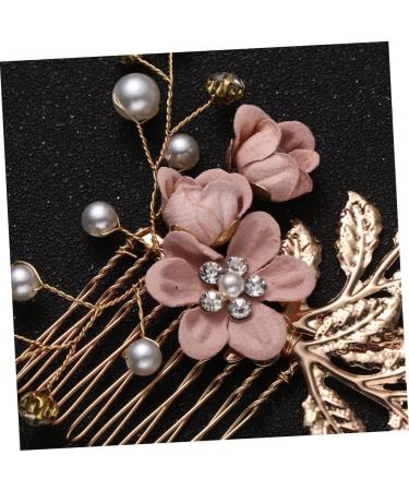 Didiseaon Flower Hair Accessories Rhinestone Headpiece Bridal Headpiece Rhinestone Hair Comb Jeweled Hair Combs Pearl Hair Comb Wedding Gold Hair Comb Clip Tiara Crystal Set Pink Bride - Buy Online on GoSupps.com