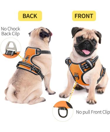 Heele Dog Crockery & No-Pull Harness - Soft Breathable Reflective Design for Medium Dogs - XS Uni-Orange - Buy Online on GoSupps.com
