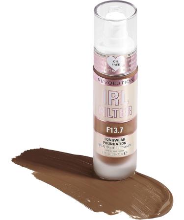 Makeup Revolution IRL Filter Foundation F13.7 - Dark Skin Tones | 16-Hour Wear, Matte Finish, 23ml - Buy Online on GoSupps.com
