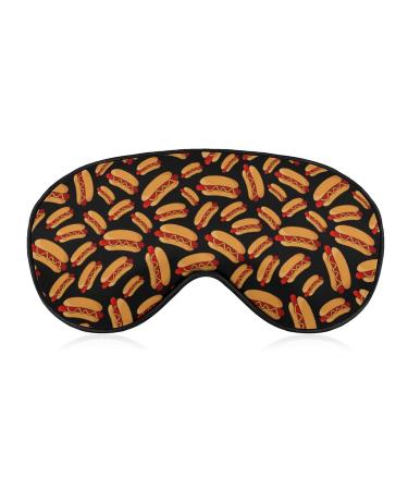 Fresh Hot Dogs Sleep Mask for Women Adjustable Sleeping Eye Shades Cover with Elastic Strap