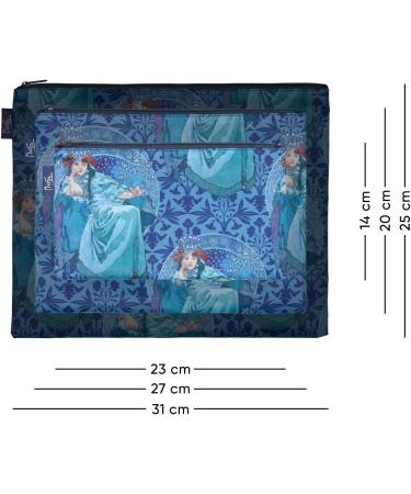 Travel Utensil Zip Pockets Set - 3-Part Suitcase Organizer Bags for Women & Girls | Cosmetic & Makeup Bag (Mucha Hyacinth) - Buy Online on GoSupps.com
