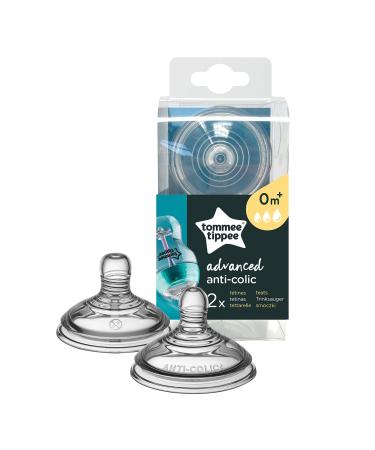 Tommee Tippee Advanced Anti Colic Teats, Variable Flow, Baby Feeding, BPA Free, Pack of 2